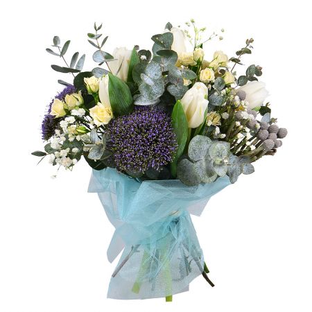 Buy a creamy bouquet in European style with delivery 