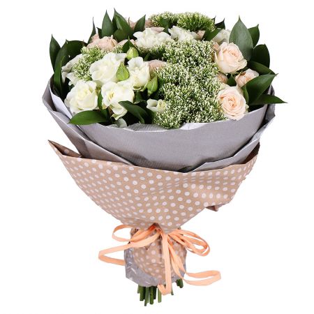 Cream bouquet, bouquet of cream boses, gentle bouquet,  bouquet for mother, bouquet for wife, cute b