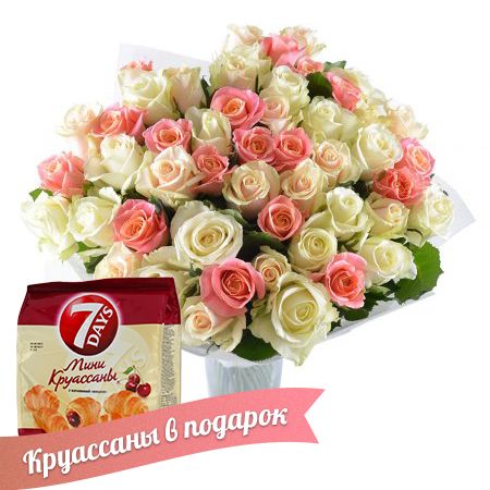 Bouquet Сreamy tenderness (+croissants as a gift)