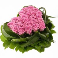 Bouquet Pink roses heart